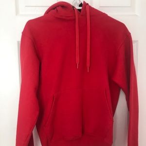 Champion Men’s XS Red Hoodie; Embroidered “C” Logo on Sleeve; Gently Used